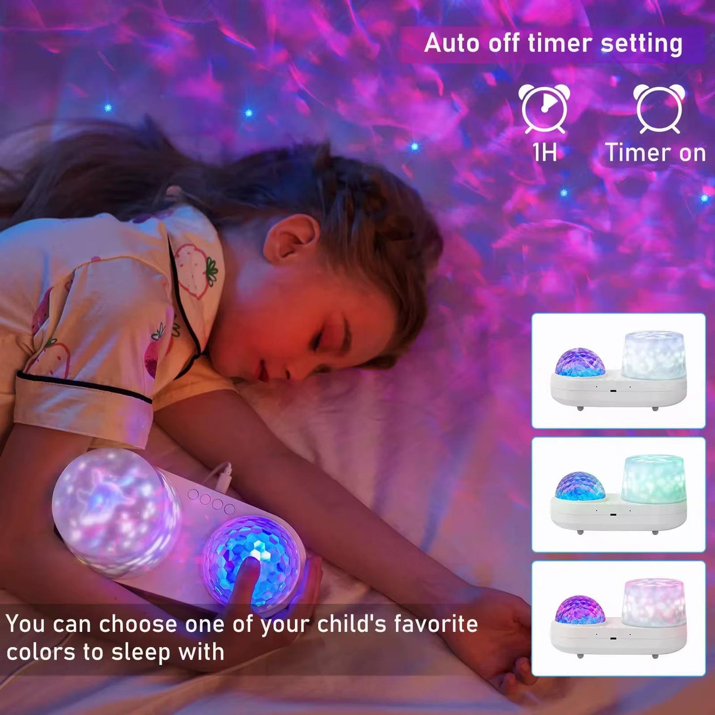Jel Balığı Temalı LED Projektör – Yıldızlı ve Animasyonlu Gece Lambası