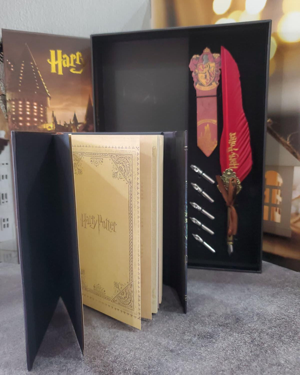 Harry Potter Koleksiyonluk Defter ve Tüy Kalem Yazı Seti ✨🪶