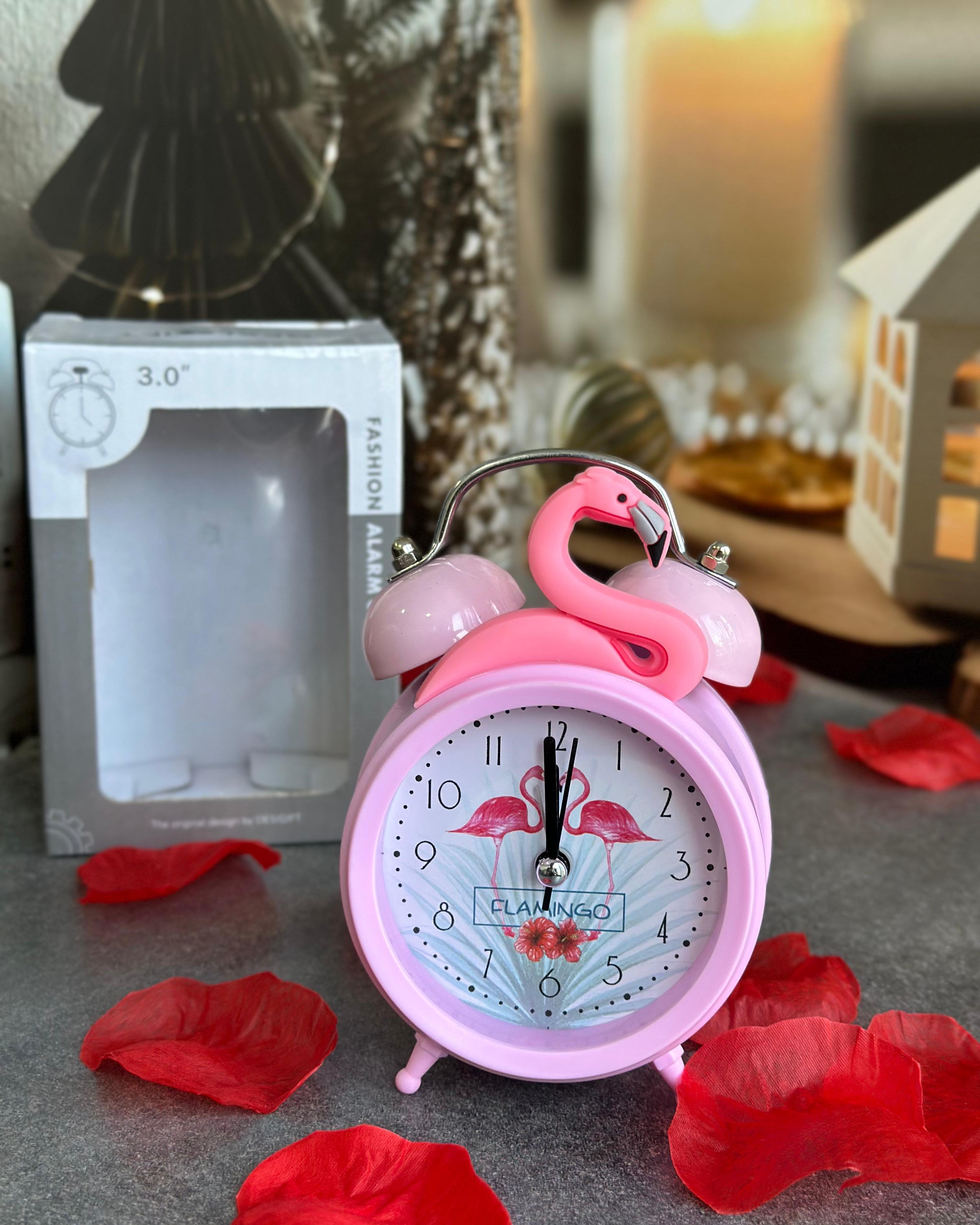 Pembe Flamingo Tasarımlı Çalar Saat