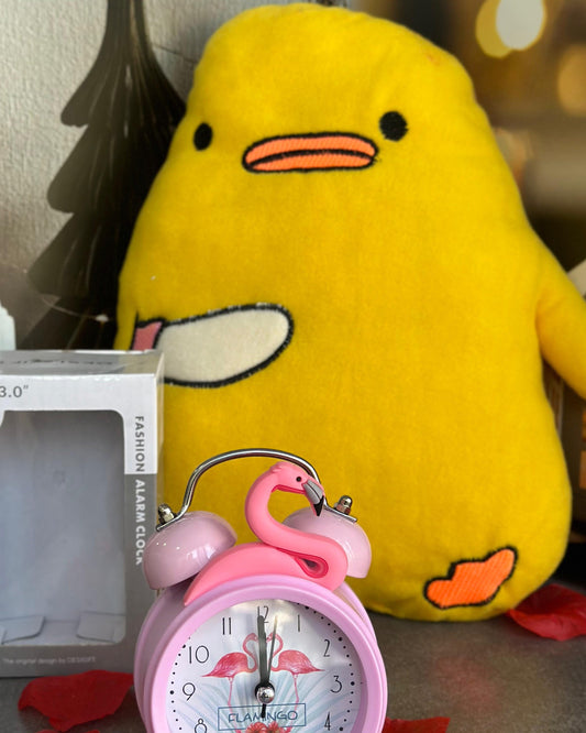 Flamingo Çalar Saat ve Sevimli Ördek Peluş Seti 🎁
