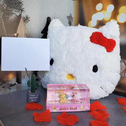 🎀✨ Hello Kitty Kafa Yastığı & Cam Süsü Seti | Sevimli ve Işıltılı Dekor Seti