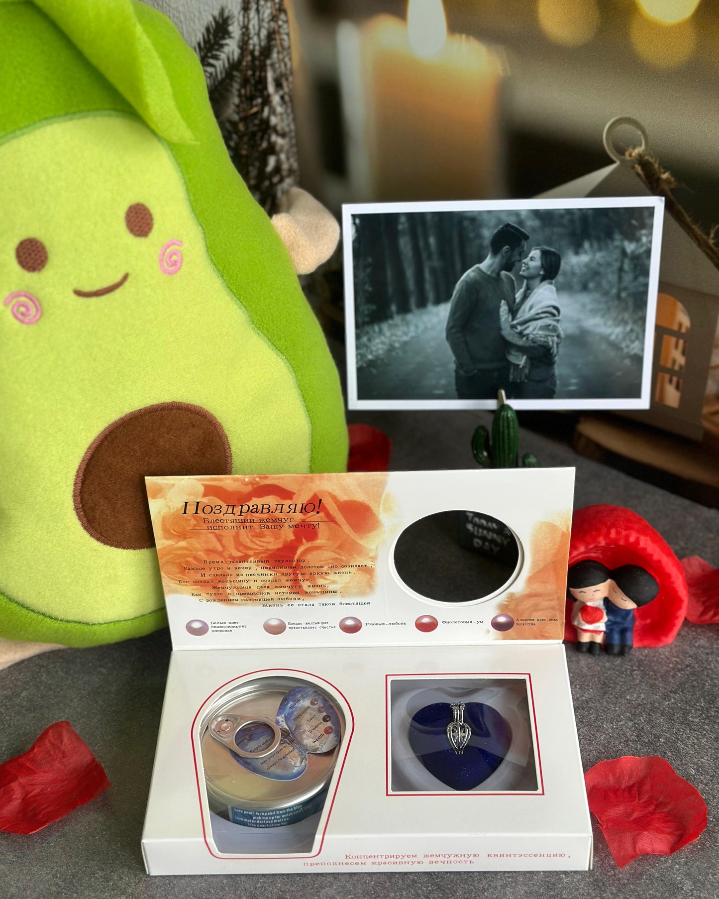 Romantik Gerçek İncili Aşk İstiridyesi Kolye ve Yastık Seti 💞
