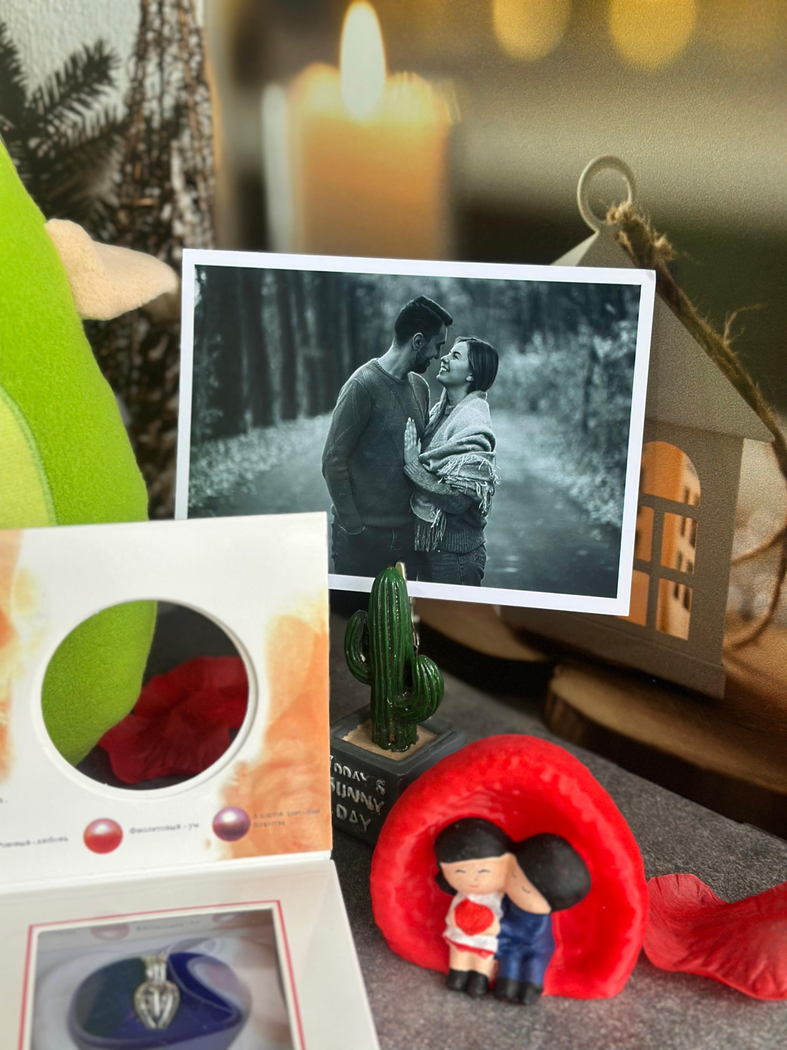 Gerçek İncili Aşk İstiridyesi Kolye Seti ve Kişiye Özel Fotoğraf Çerçevesi 💖