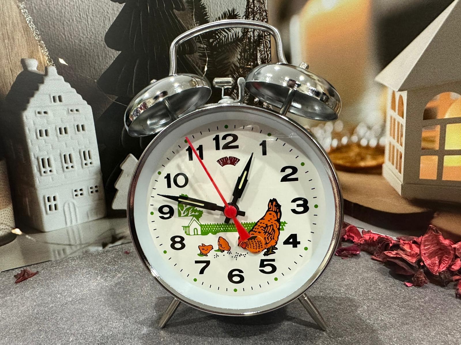 Renkli Kurmalı Horozlu Çalar Saat, Nostaljik ve Şık Tasarım