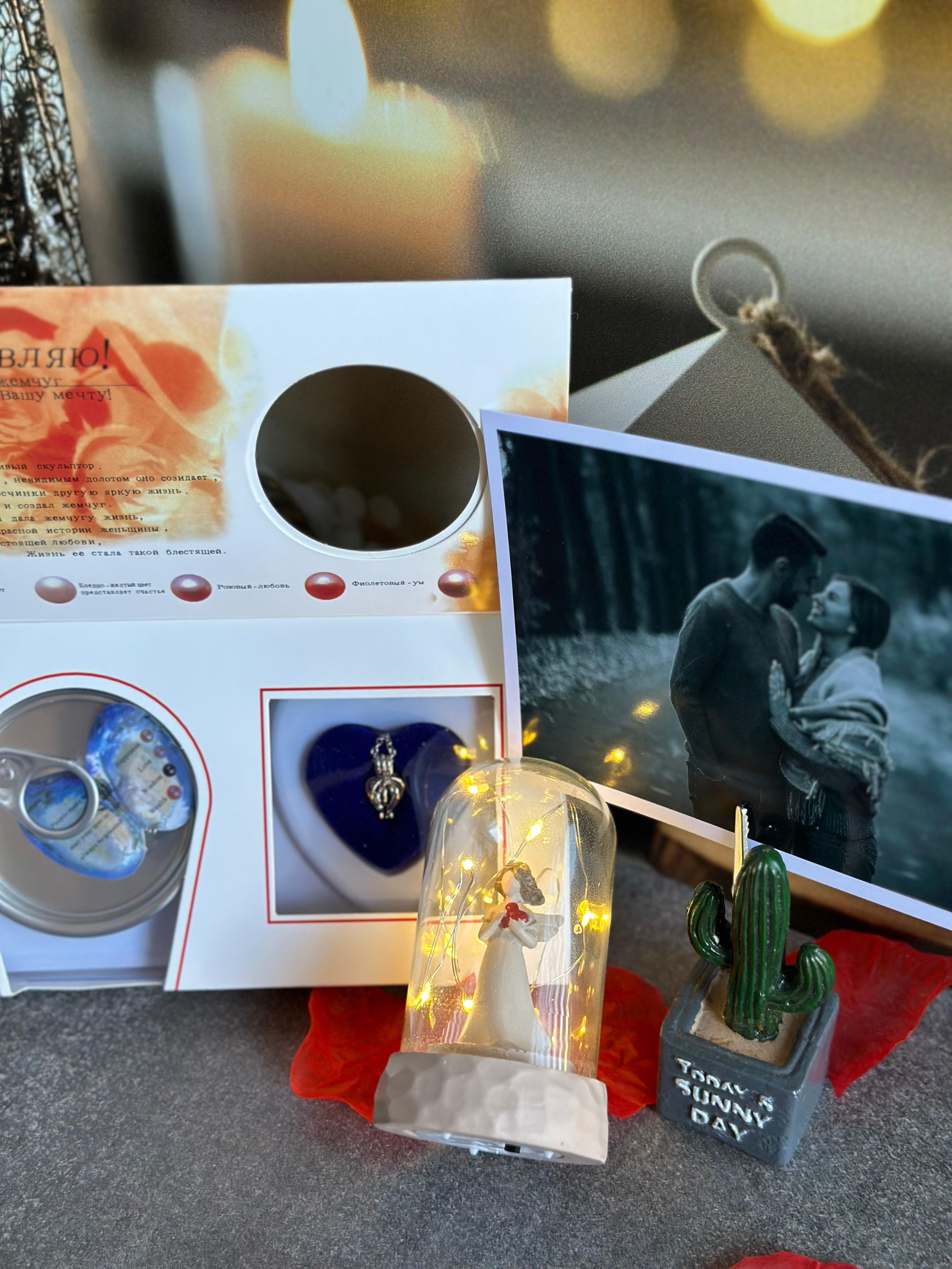 Kişiye Özel Fotoğraf, Biblo ve Gerçek İncili Kolye Set