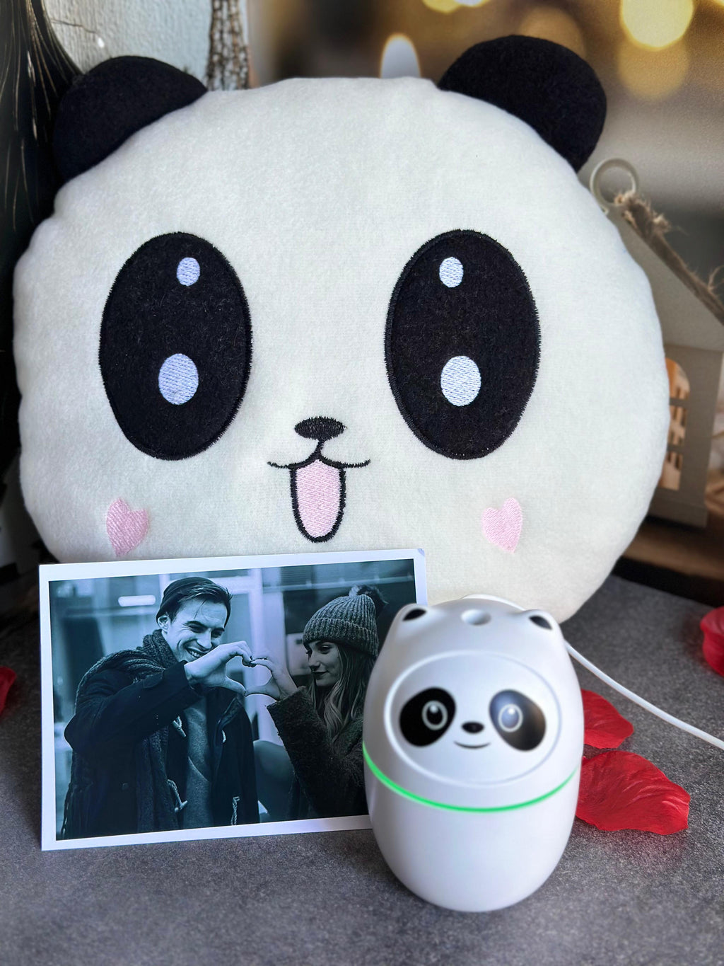 Peluş Yastık, Panda Nemlendirici ve Kişiye Özel Fotoğraf