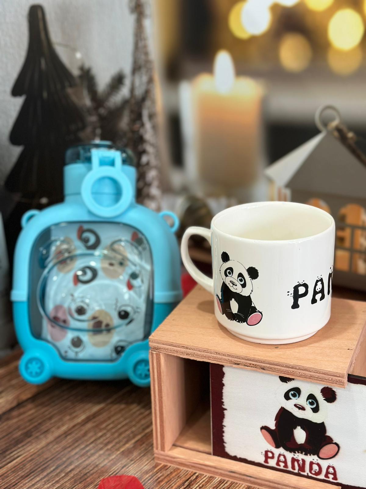 Panda Peluş Yastık  Sevimli Ayıcık Desenli Su Matarası  Kişiye Özel Çerçeve