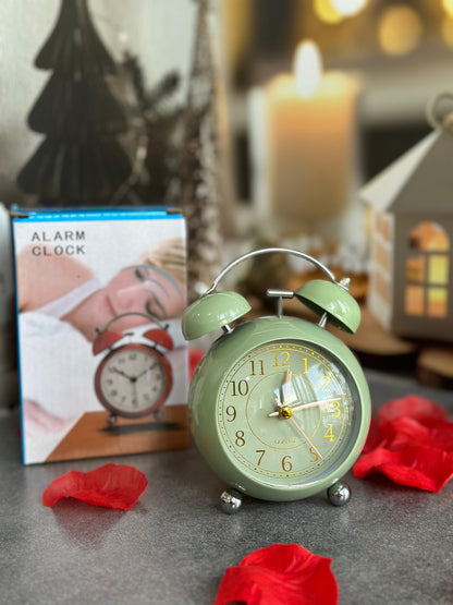 Retro Çift Zilli Metal Masa Saati ⏰