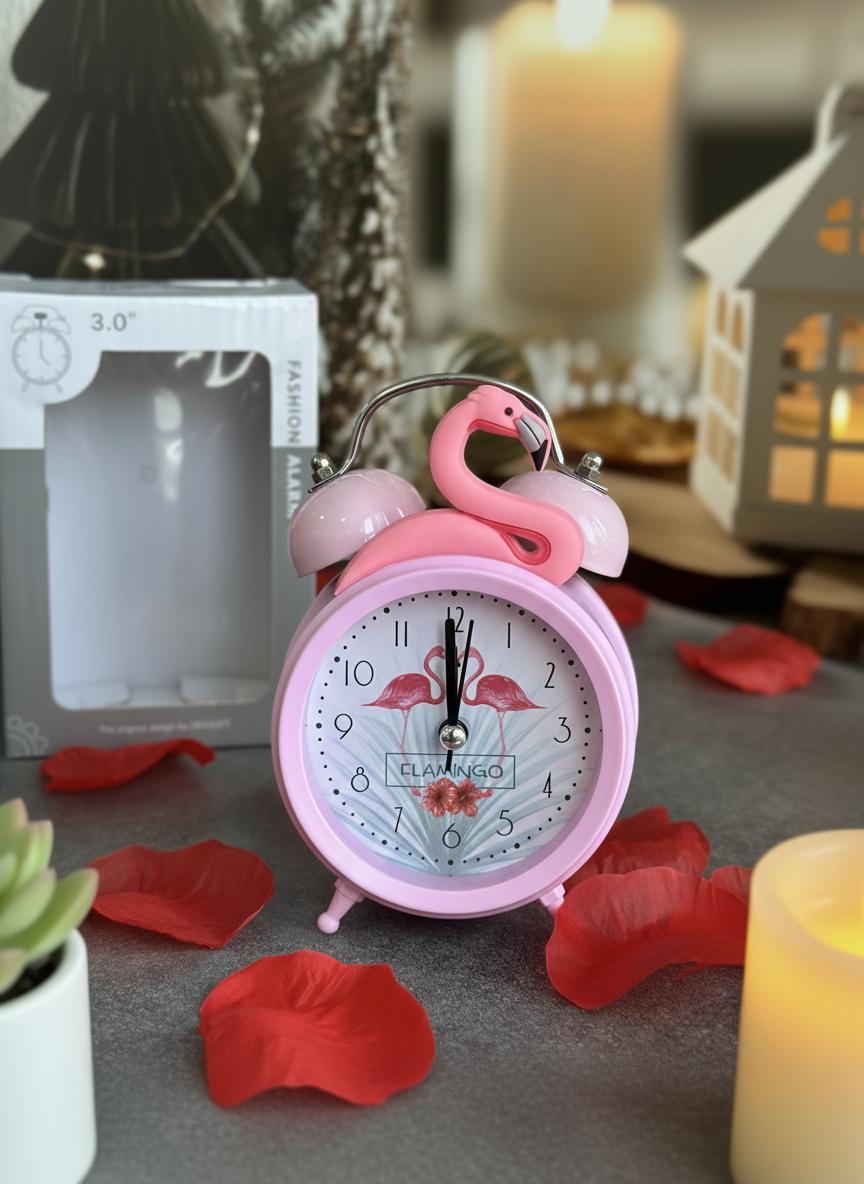 Pembe Flamingo Tasarımlı Çalar Saat
