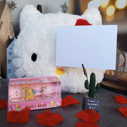 🎀✨ Hello Kitty Kafa Yastığı & Cam Süsü Seti | Sevimli ve Işıltılı Dekor Seti